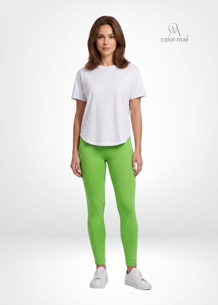 LEAF GREEN - Premium Cotton Lycra Ankle Leggings